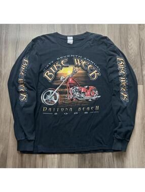 Vintage Bike Week Motorcycle T shirt Beach Long Sleeve XL